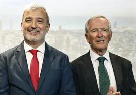 El alcalde de Barcelona, Jaume Collboni (a la izquierda), y Xavier Trias.