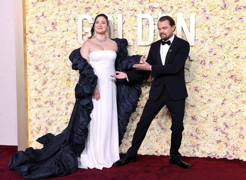 Lily Gladstone y Leonardo DiCaprio. 