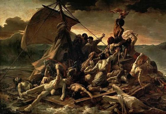 Reproducción de 'La balsa de la Méduse', de Géricault