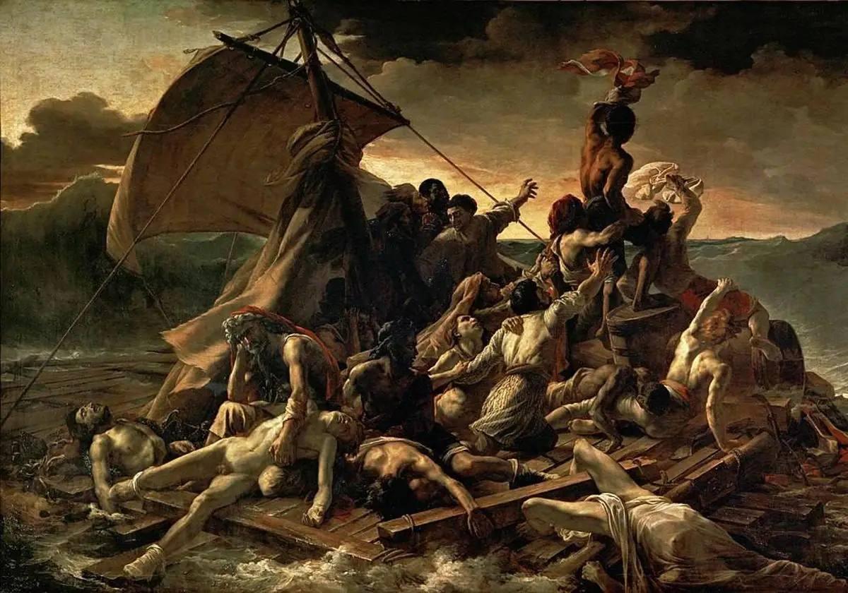 Reproducción de 'La balsa de la Méduse', de Géricault