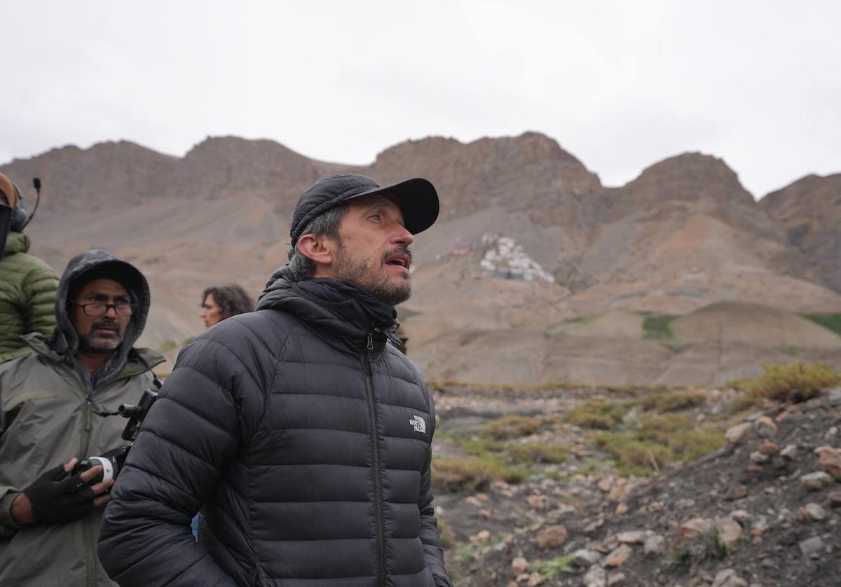 Salvador Calvo, durante el rodaje de la película.