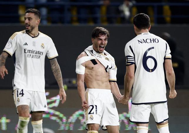 Brahim celebra su gol ante el Atlético.