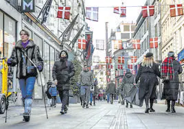 Imagen de un calle céntrica de Copenhague, capital de Dinamarca.