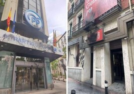Vídeo del ataque a las sedes de PP y PSOE en una acción reivindicativa del grupo en abril del año pasado