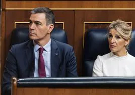 Sánchez y Díaz en la Solemne Sesión de Apertura de las Cortes Generales de la XV Legislatura en el Congreso de los Diputados
