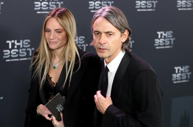 Filippo Inzaghi y su esposa.