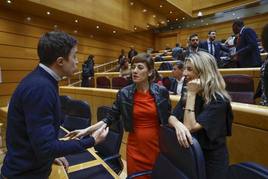 Íñigo Errejón, Marta Lois y Yolanda Díaz.