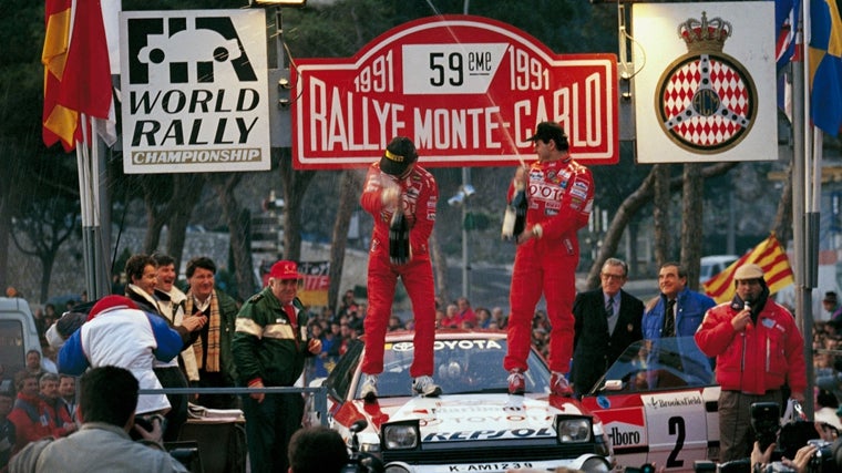 Primer triunfo español en el Monte: Carlos Sainz y Luis Moya, con el Toyota Celica, en 1991