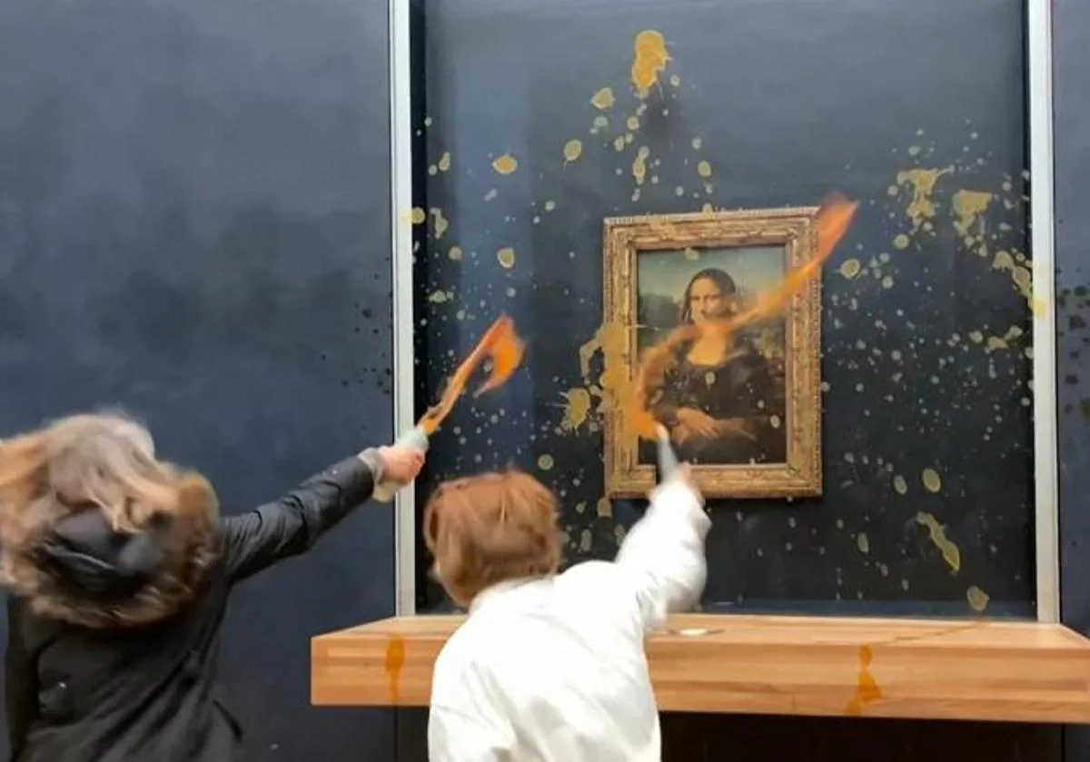 Activistas climáticos arrojan sopa sobre 'La Gioconda' en el Louvre