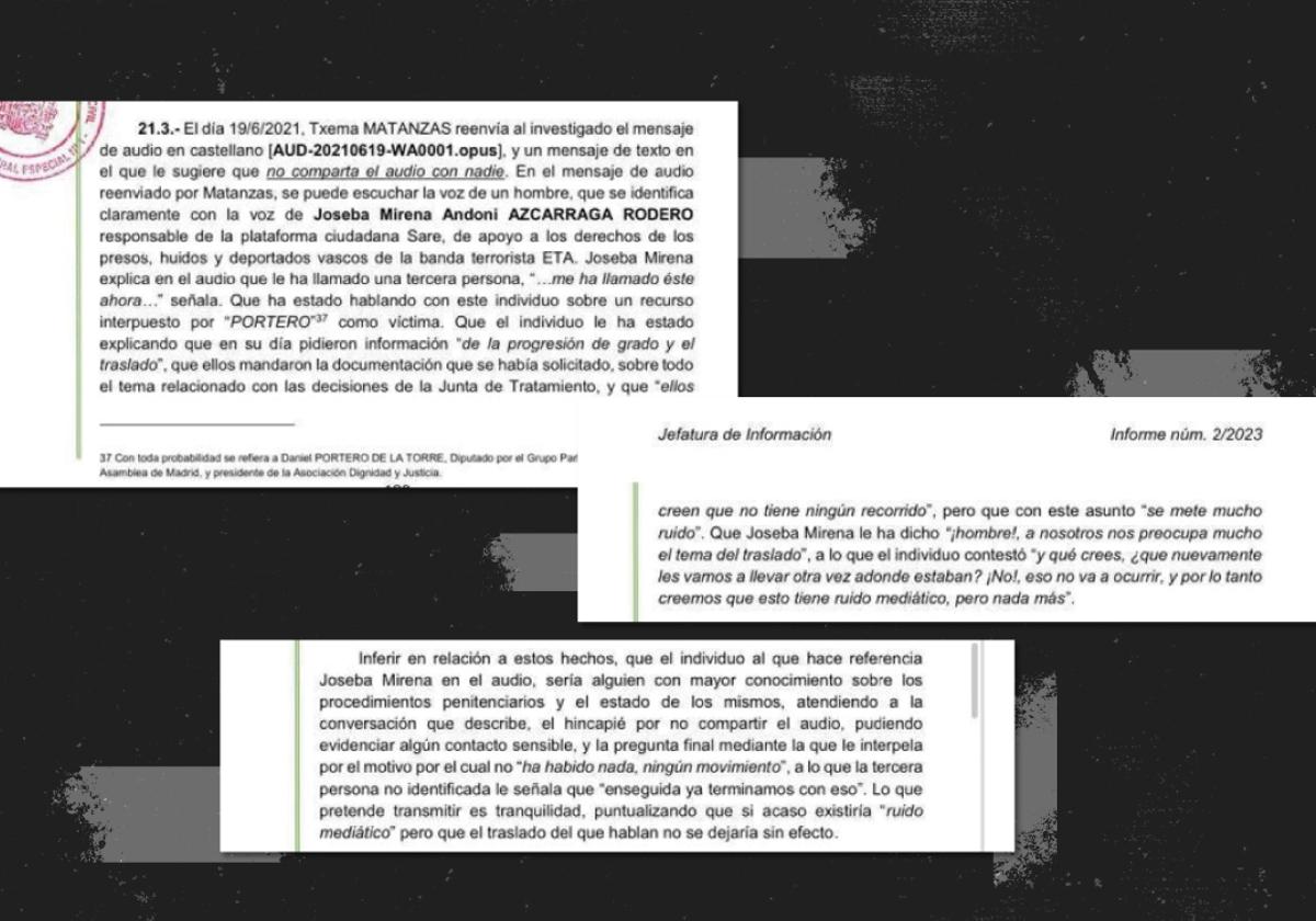 Extractos del informe que la Unidad Central de Inteligencia remitió a la Audiencia Nacional en febrero de 2023.