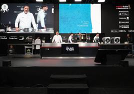 El chef gaditano Ángel León, durante su ponencia sobre el agua para comer.