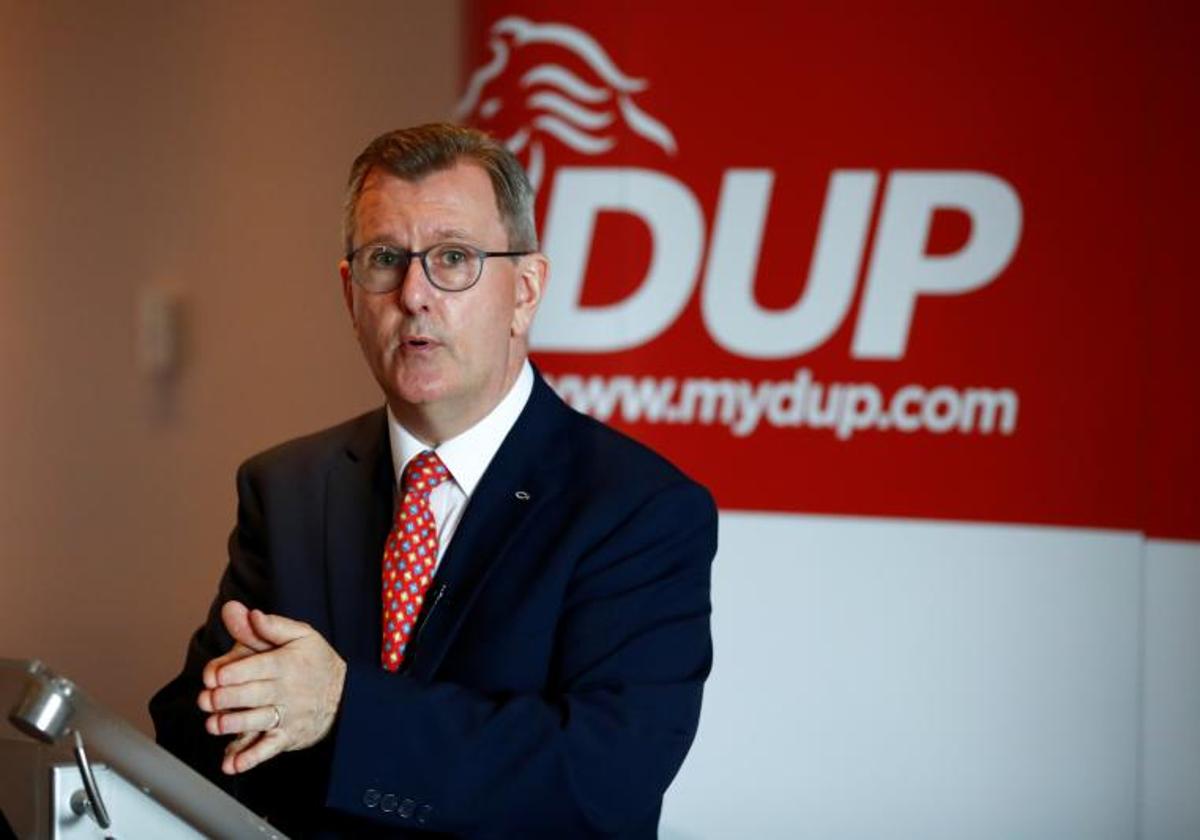 El líder del DUP, sir Jeffrey Donaldson, en una imagen de archivo.