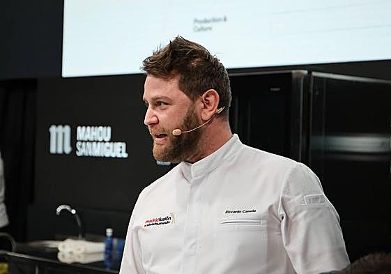 Riccardo Canella, durante su exposición en Madrid.