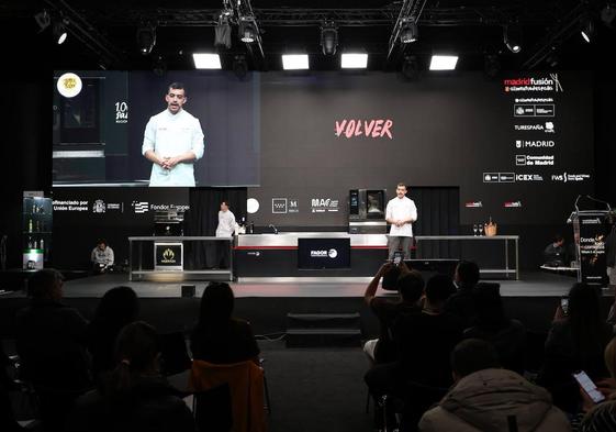 El chez Carlos Casillas, en un momento de su charla en Madrid Fusión.