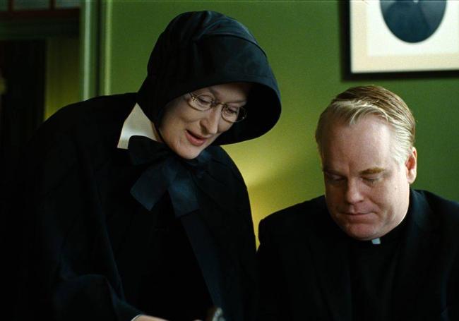 Meryl Streep y Philip Seymour Hoffman en 'La duda'.