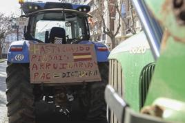 Manifestación de agricultores y ganadores ayer jueves en Zamora.