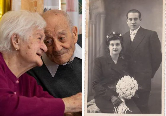 Amador y Matilde, que suman 200 años, se casaron en 1954 tras doce años de novios.