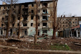 Imagen de Avdiivka, donde muchos edificios están en ruinas.