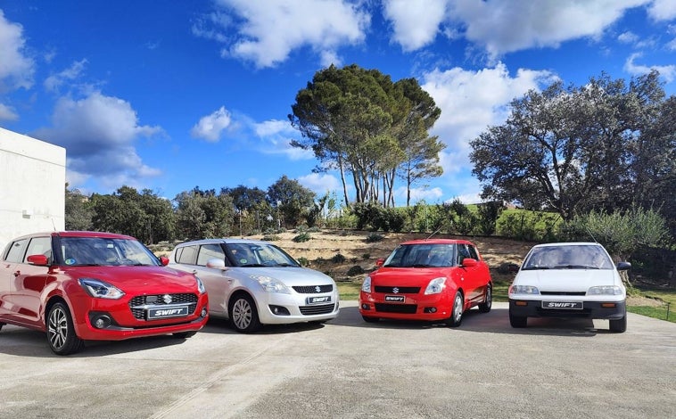 Imagen principal - Anteriores generaciones y detalles del nuevo Suzuki Swift