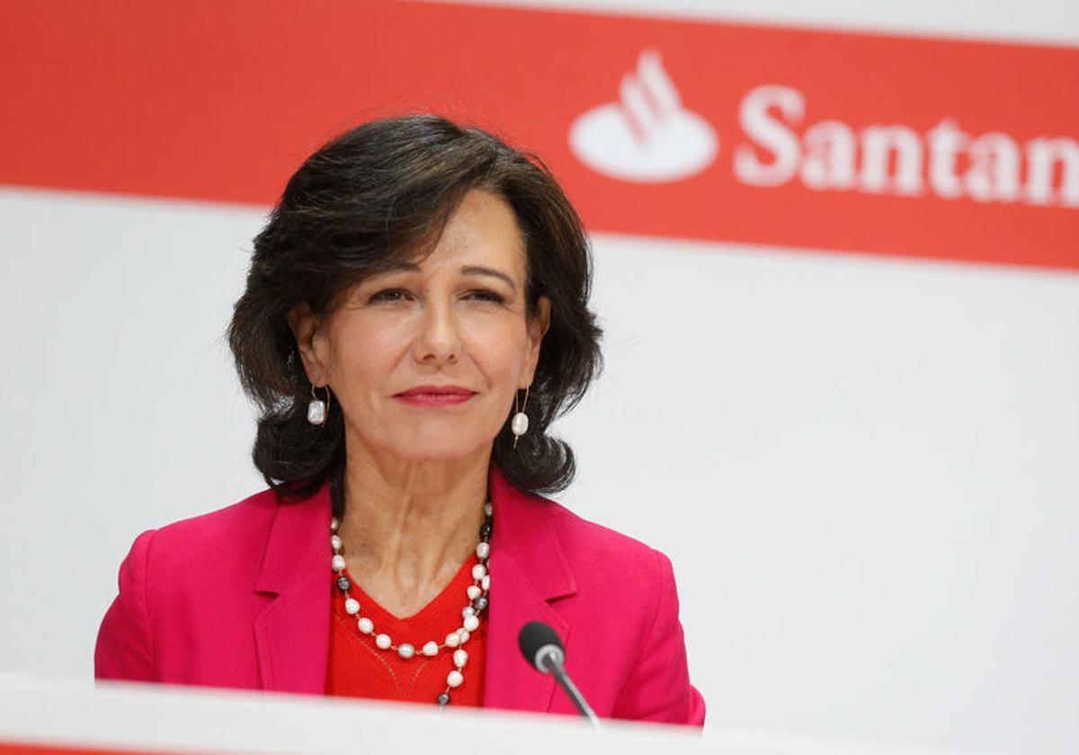 La presidenta de Banco Santander, Ana Botín, en la presentación anual de resultados.