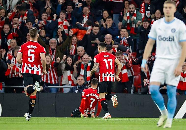 El Girona cae en San Mamés y se aleja del Madrid líder