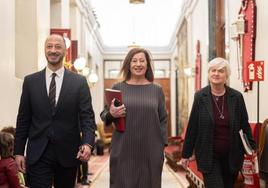 La presienta de la Cámara Baja, Francina Armengol, tras la reunión de la mesa del Congreso, hoy