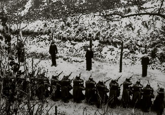 Ejecución de miembros de la Resistencia pertenecientes al grupo Missak Manouchian en febrero de 1944.