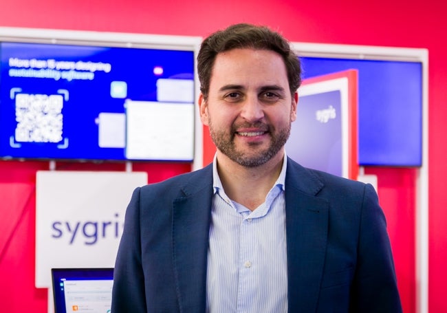 Juan Pablo Gallardo, director de ventas de Sygris en el Mobile World Congress de Barcelona.