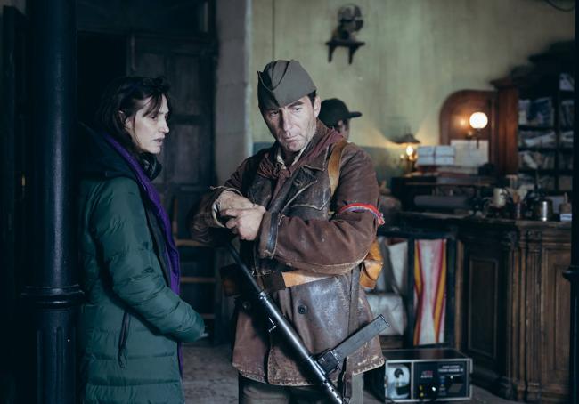 Clara Bilbao y Antonio de la Torre en el rodaje.