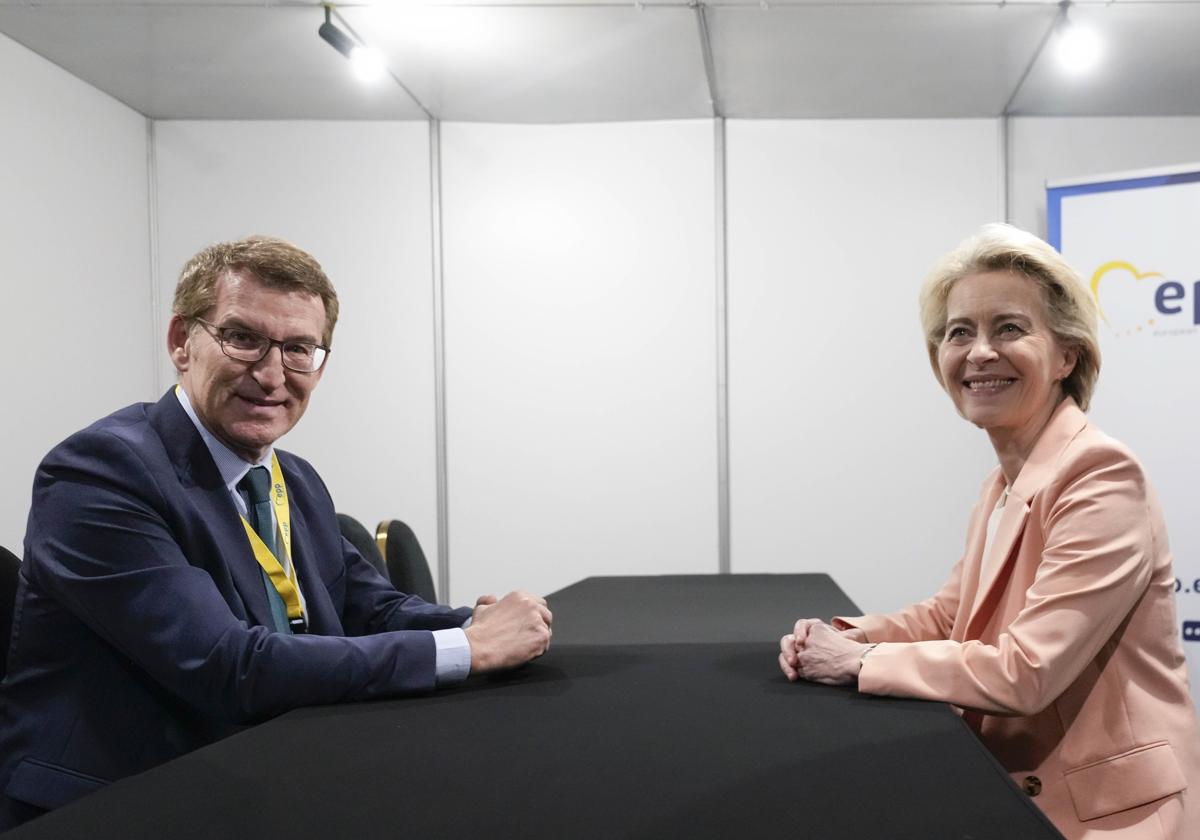 Feijóo se ha reunido este miércoles con la presidenta de la Comisión Europea, Ursula von der Leyen en el marco del Congreso del PPE.