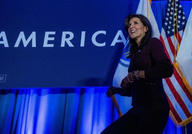 Nikki Haley, en un acto de campaña esta semana en Massachusetts.