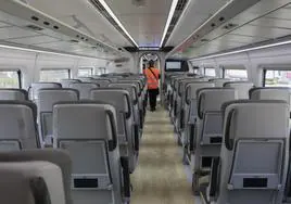 El interior de un tren de Talgo en la fábrica alavesa de Rivabellosa.