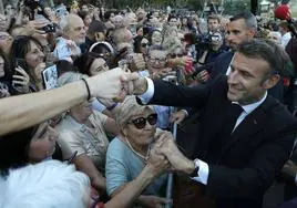 El presidente francés, Emmanuel Macron, durante su visita a Córcega el pasado 28 de septiembre.