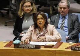 La enviada especial de la ONU sobre violencia sexual, Pramila Patten, durante su intervención el lunes en el Consejo de Seguridad.