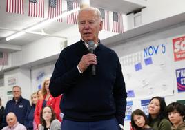 Biden, durante un acto electoral en New Hampshire.