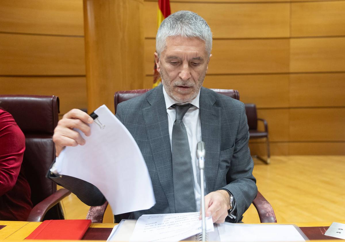 El ministro Grande-Marlaska comparece este lunes en el Senado.