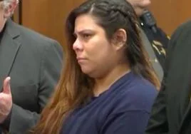 Kristel Candelario, en una imagen televisiva del juicio.