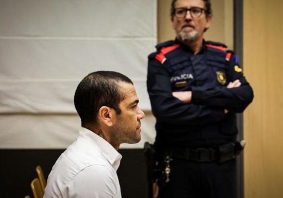 Dani Alves, durante el juicio en la Audiencia de Barcelona.