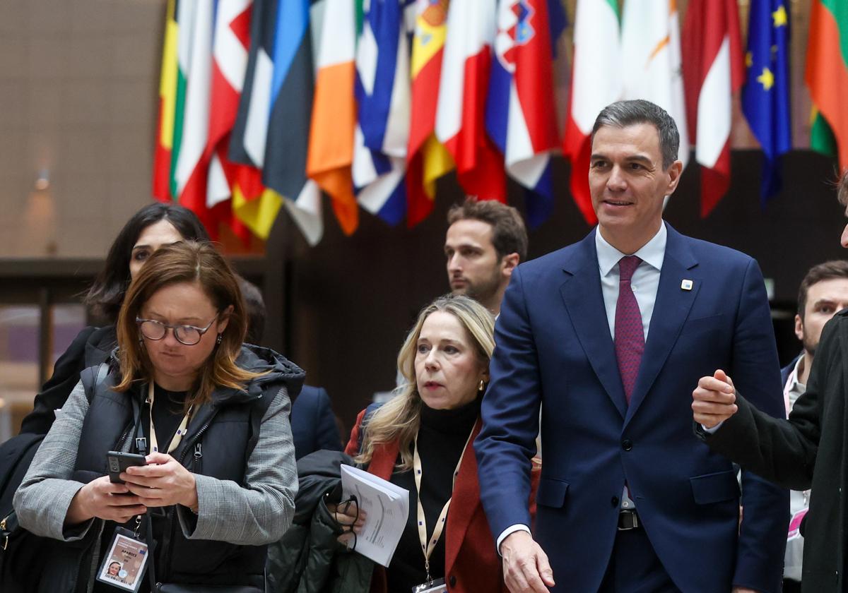 El presidente del Gobierno, Pedro Sánchez, en Bruselas