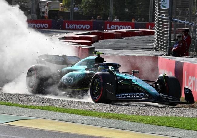 Fernando Alonso, con problemas en la Q3.