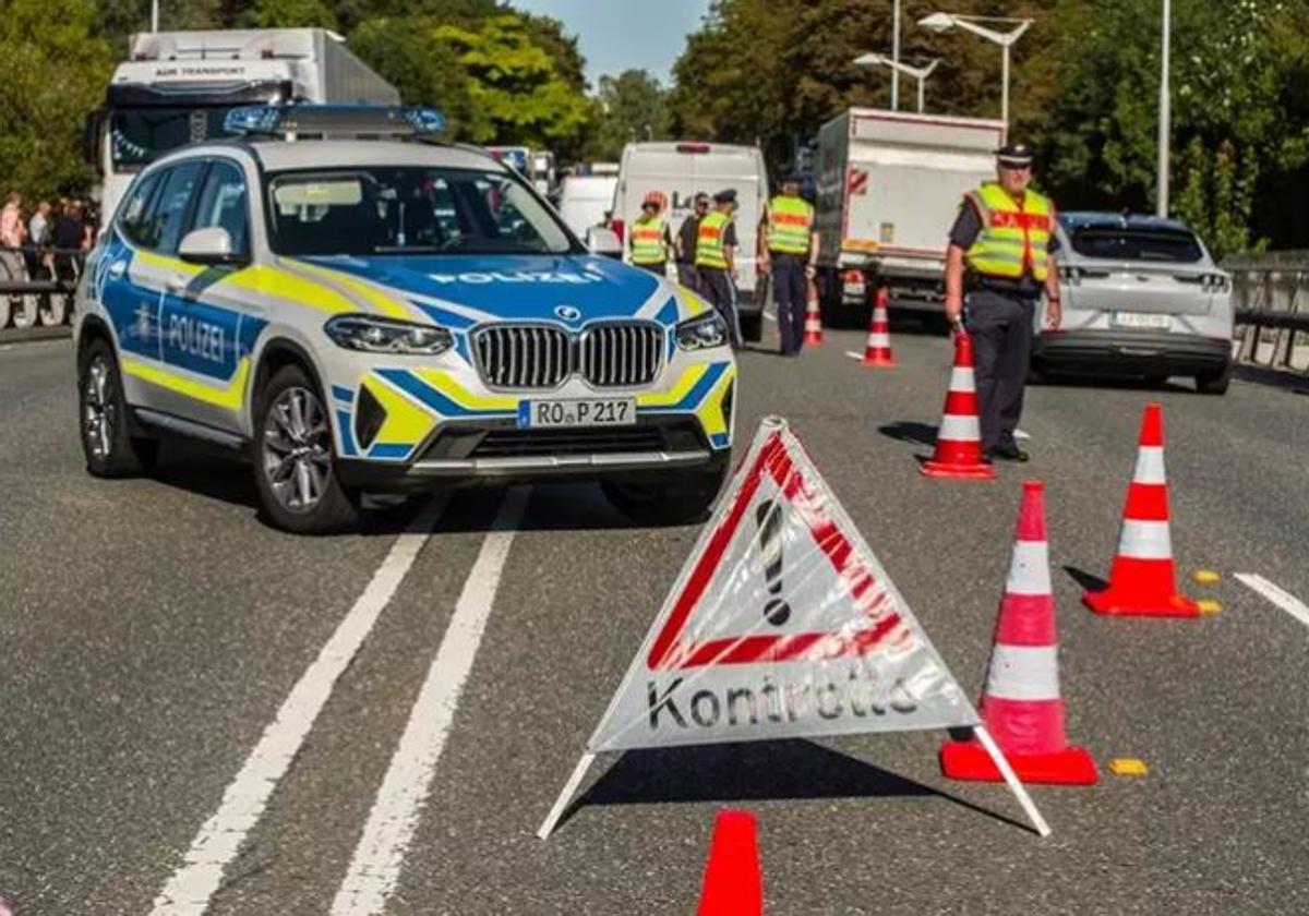 Controles fronterizos de la Policía alemana, en una imagen de archivo.