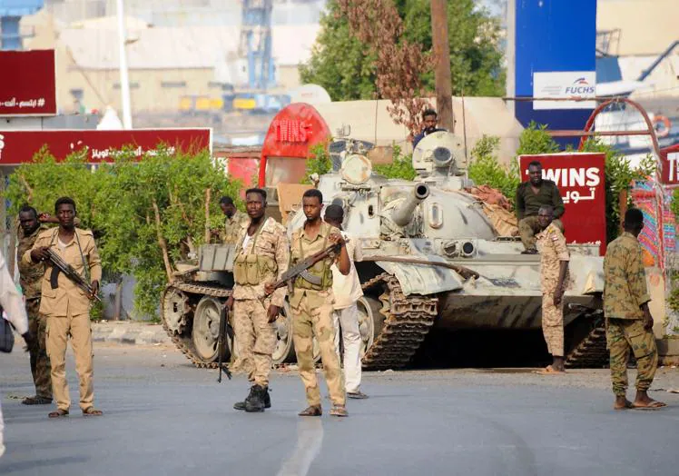 Outside Ukraine and Gaza there are also tanks in the streets.  These are in Sudan.