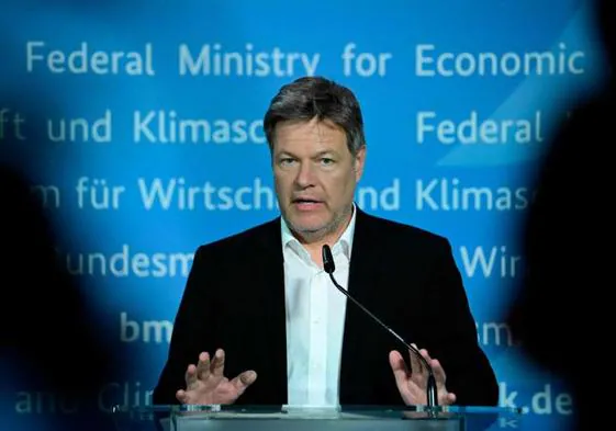 El ministro alemán de Economía y vicecanciller, Robert Habeck, durante su comparecencia este miercoles en Berlín.
