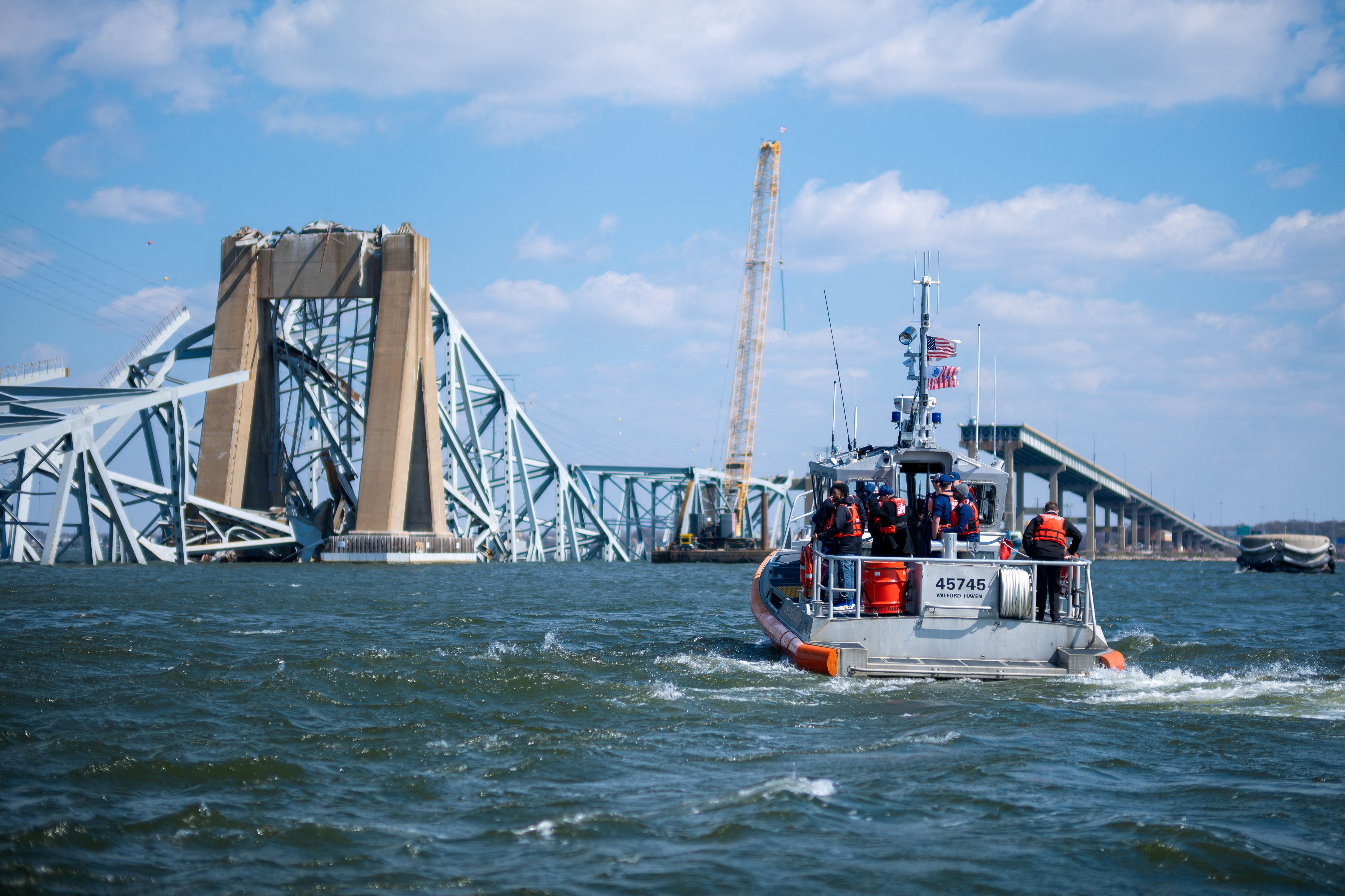 Imagen del puerto derruido en el puerto de Baltimore