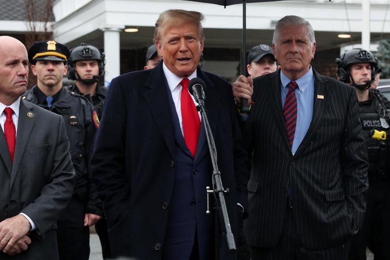 El expresidente estadounidense Donald Trump, en una comparecencia en Nueva York.