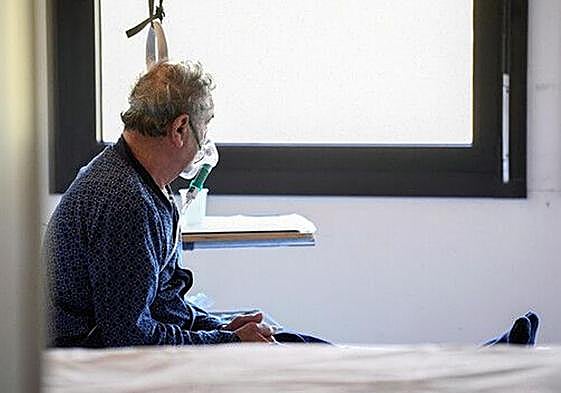 Paciente en un hospital.