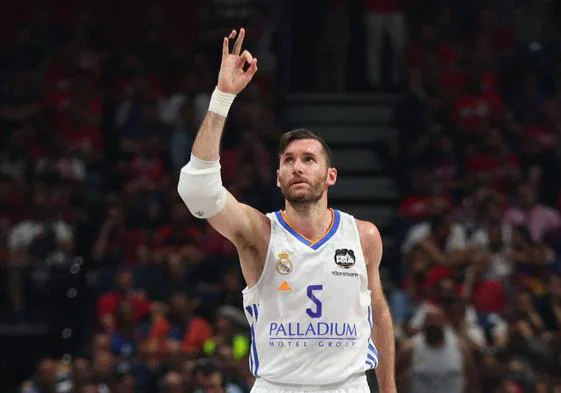 Rudy Fernández, durante un partido con el Real Madrid disputado en 2022.