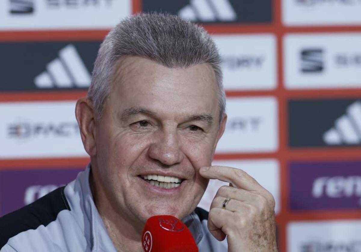 Javier Aguirre, durante su rueda de prensa previa a la final de Copa.