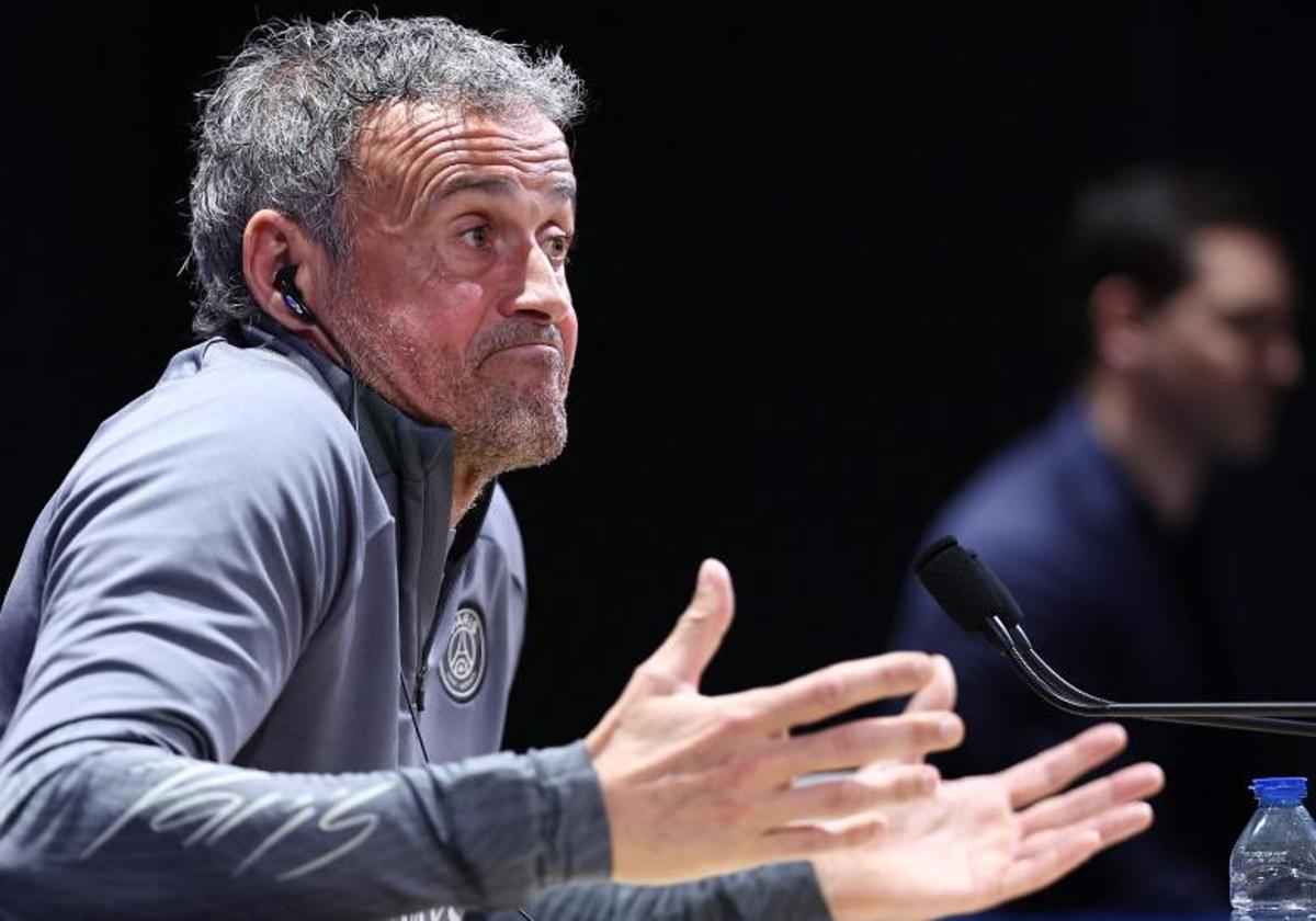 Luis Enrique, durante la conferencia de prensa previa al PSG-Barça.