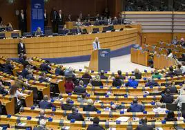 Pleno del Parlamento Europeo en Bruselas.